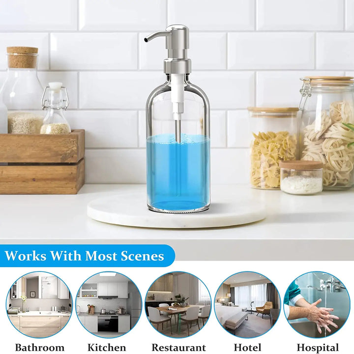 Clear Glass Soap Dispenser