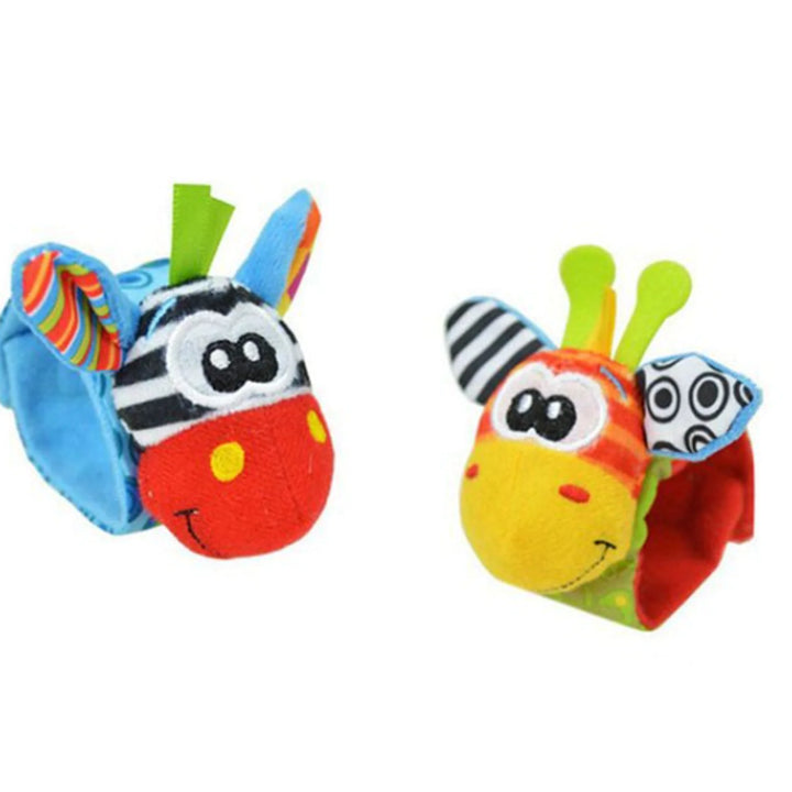 Cartoon Plush Socks Wrist Strap Rattles